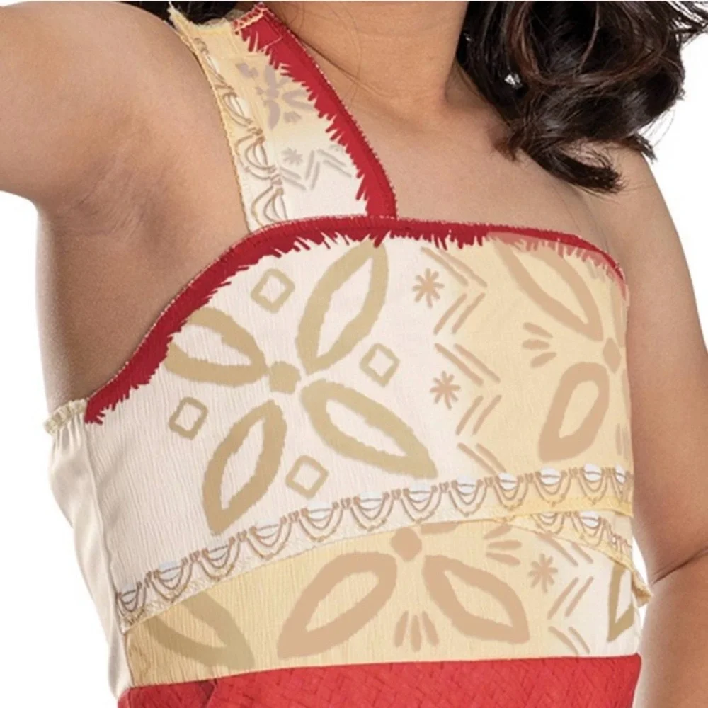 Disney Moana 2 Child Costume Girls Size 4-6X Disguise One Shoulder Dress New